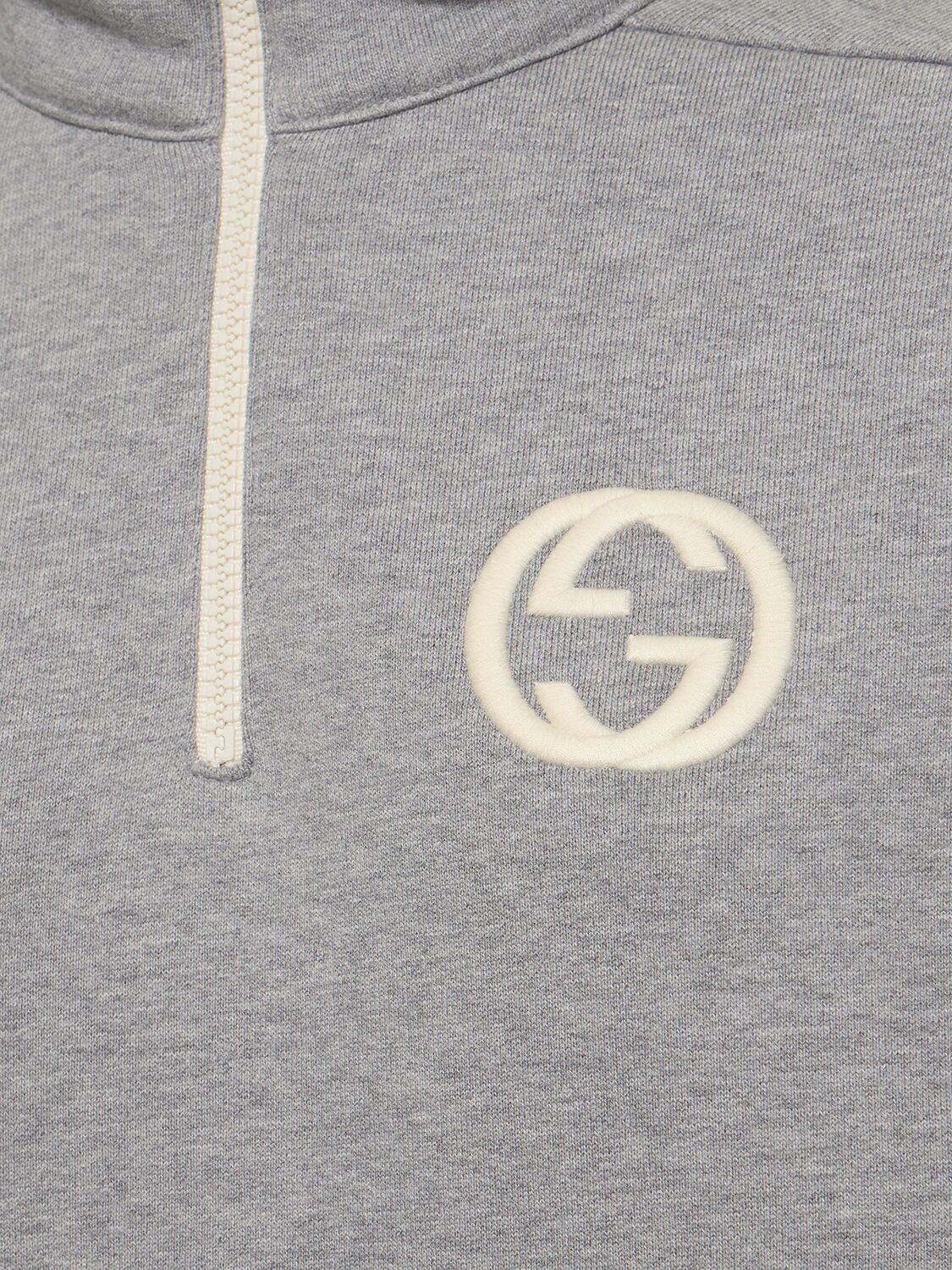 Shop Gucci Cotton Jersey Sweatshirt In Heather Grey
