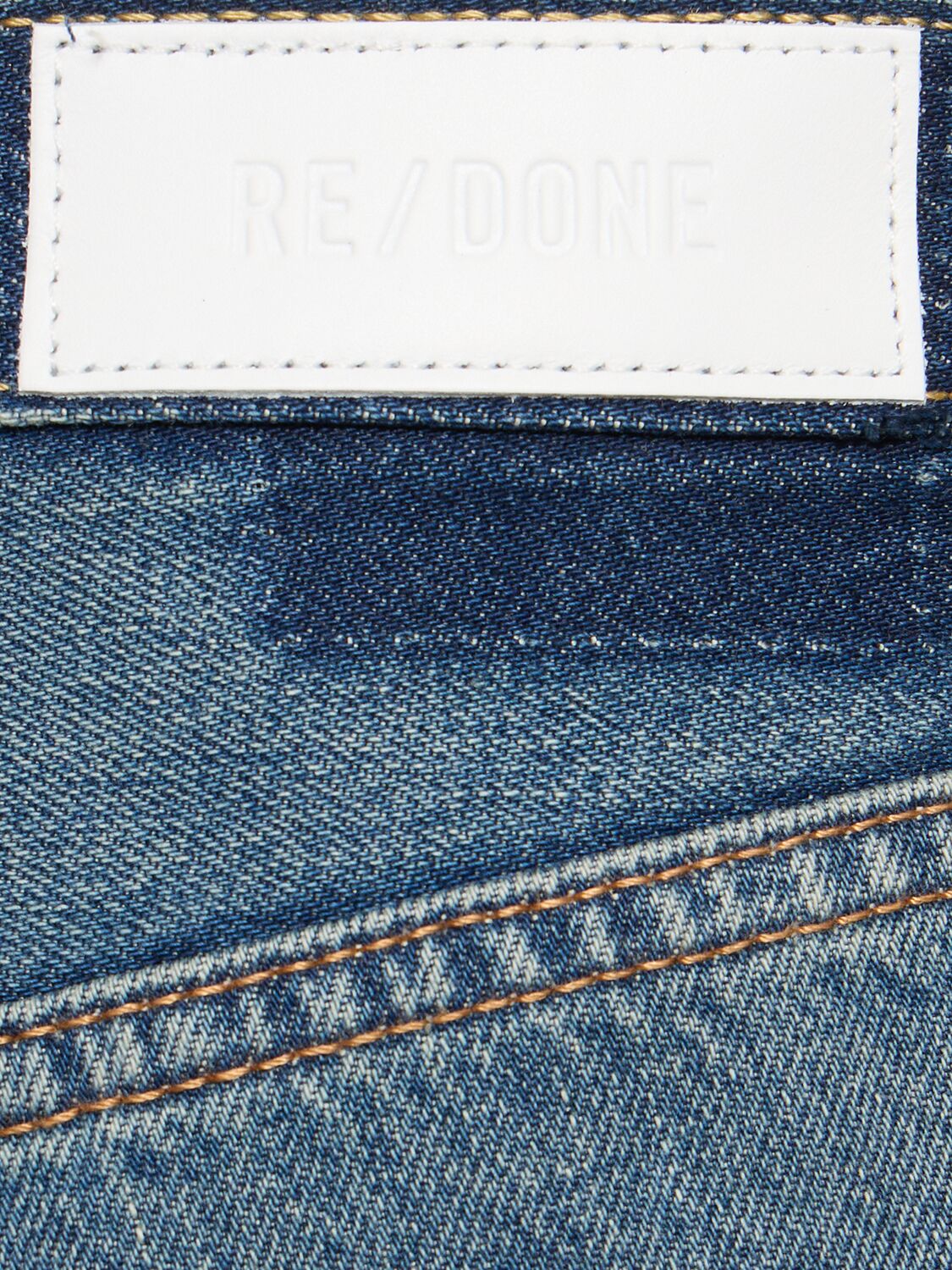 Shop Re/done Loose Cropped Leg Cotton Jeans In Blue