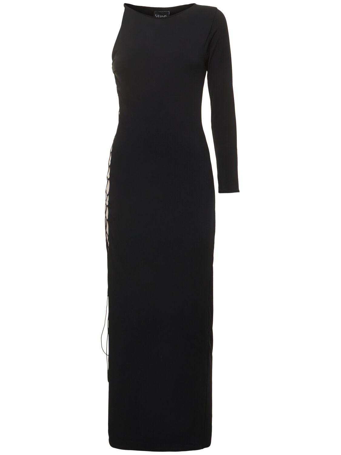 Leslie Amon Allegra Jersey Maxi Dress In Black