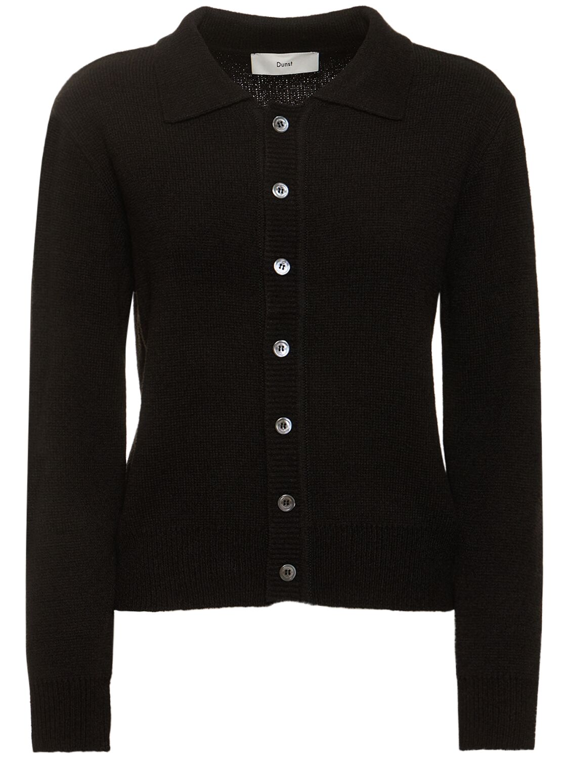 Dunst Unisex Polo Knit Cardigan In Black