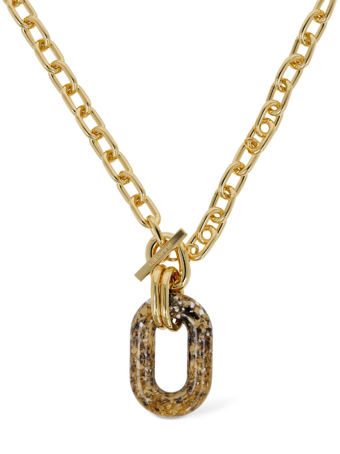 Rabanne Xl Link Pendant Necklace In Gold,multi