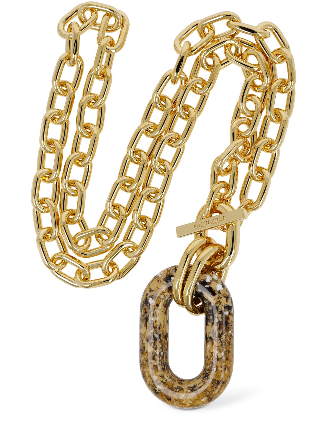 Shop Rabanne Xl Link Pendant Necklace In Gold,multi