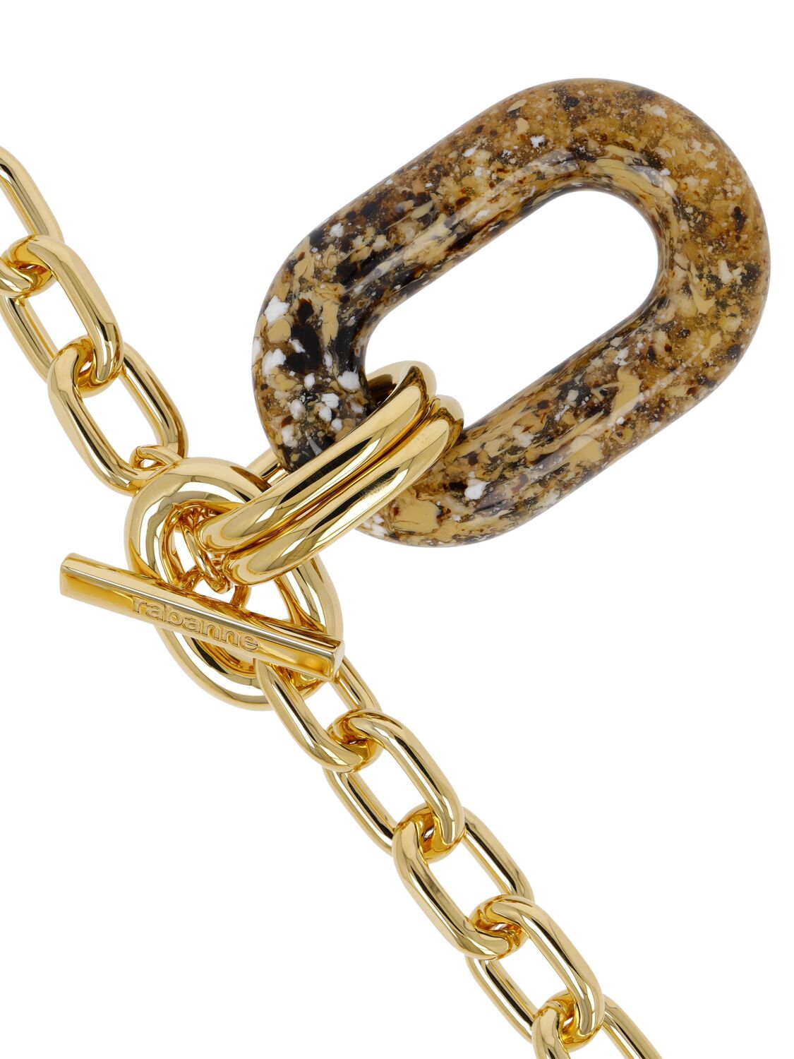 Shop Rabanne Xl Link Pendant Necklace In Gold,multi