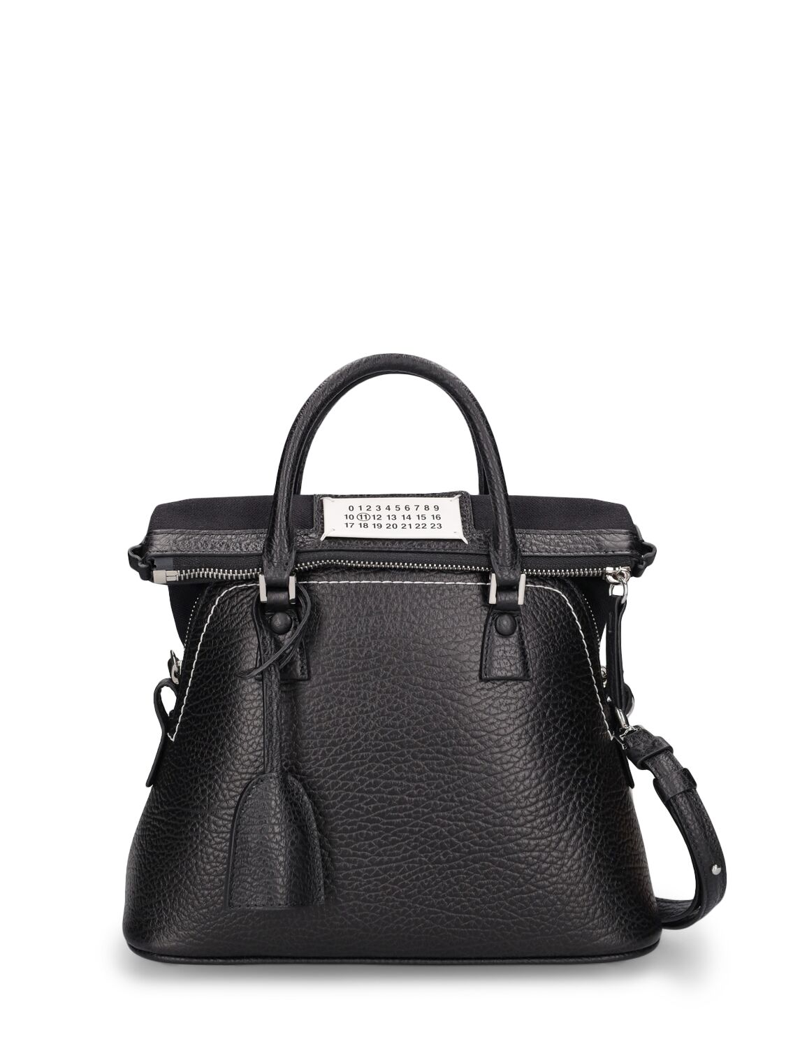 Maison Margiela Grainy Leather Mini Classic Shoulder Bag In Black