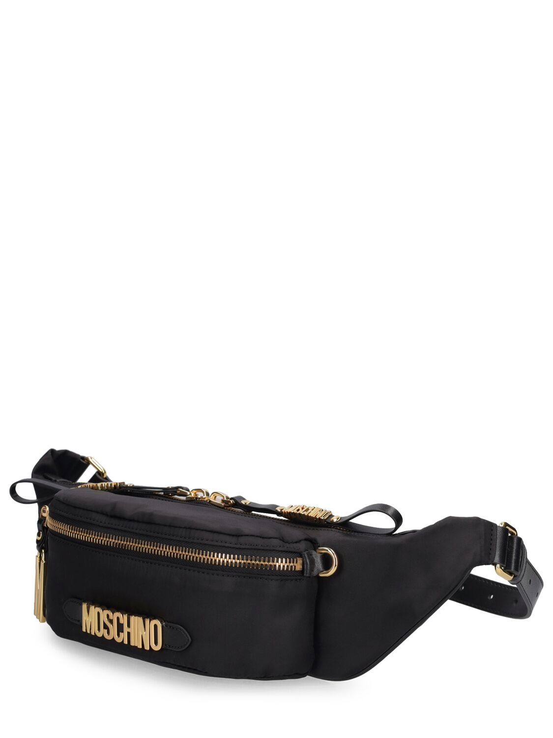 Moschino Black Logo Belt Bag