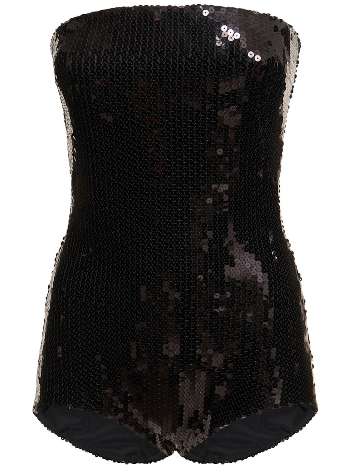 Image of Sequined Strapless Short Jumpsuit