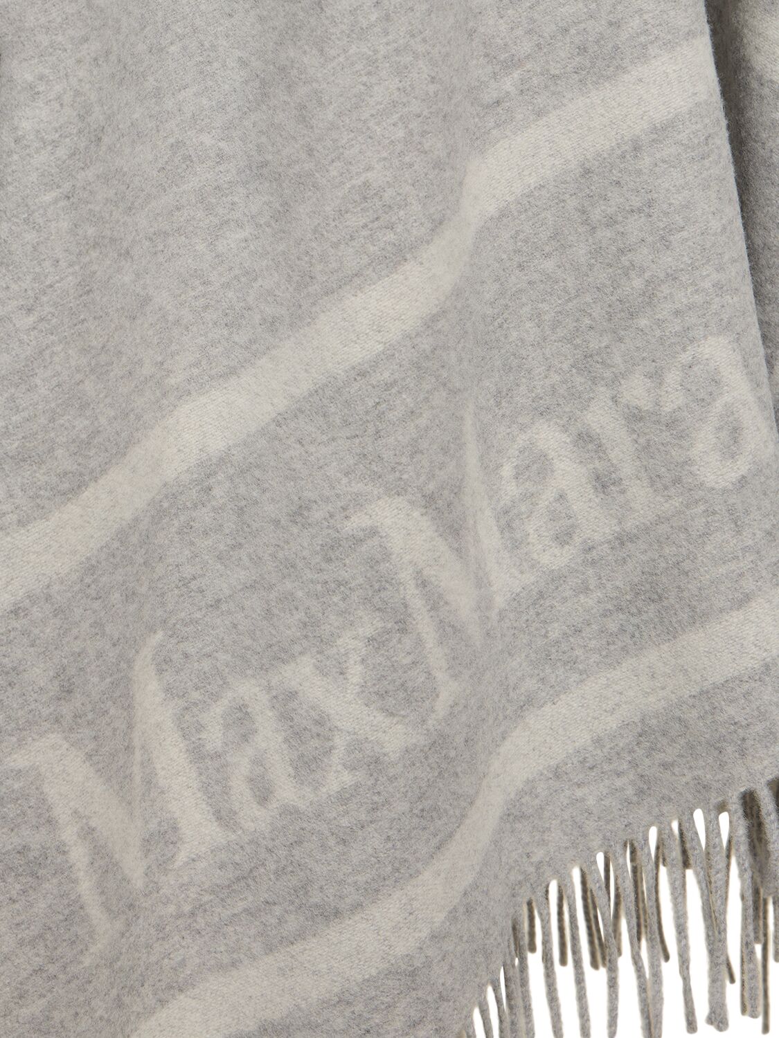 Shop Max Mara Hilde Fringed Wool Poncho In Street Grey