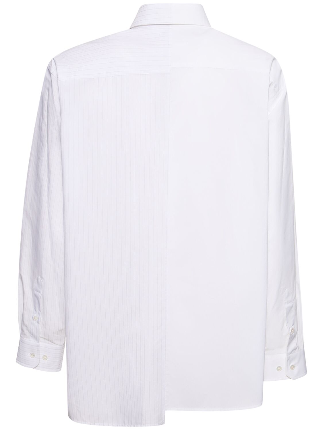 Shop Mm6 Maison Margiela Logo Print Cotton Poplin Shirt In White