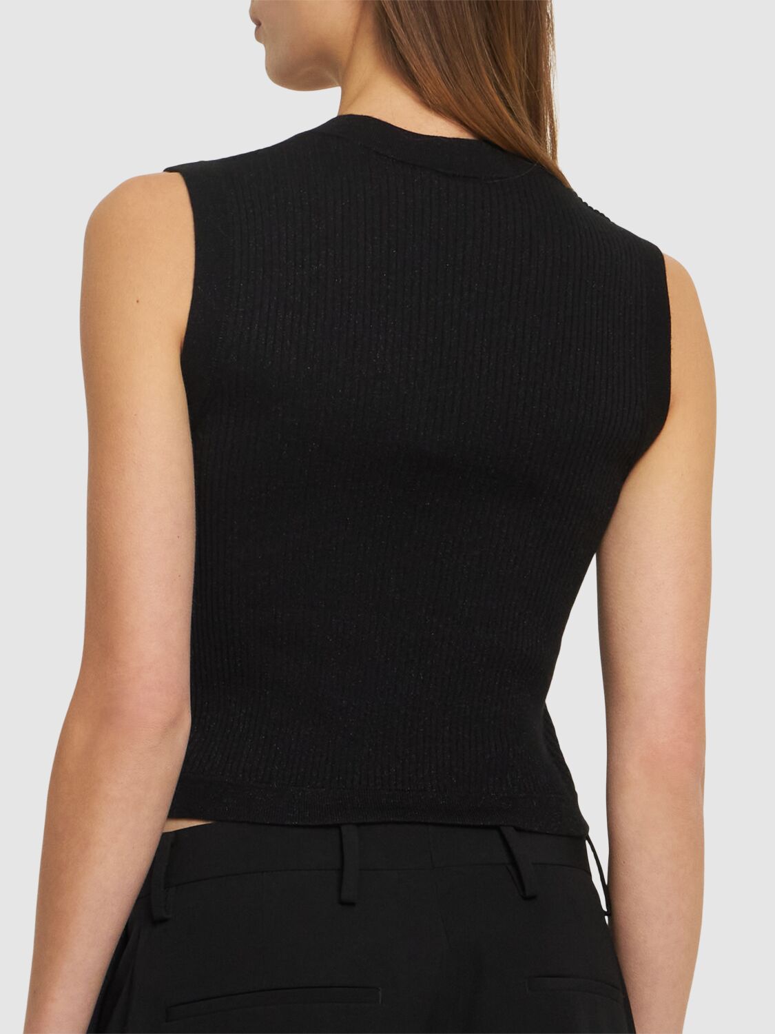 Shop Brunello Cucinelli Rib Knit Cashmere Blend Vest In Black