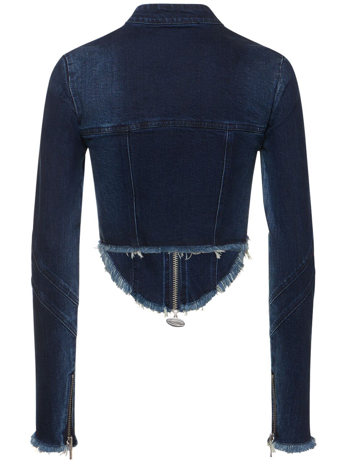 Shop Cannari Concept Tight Cotton Denim Jacket In Blue