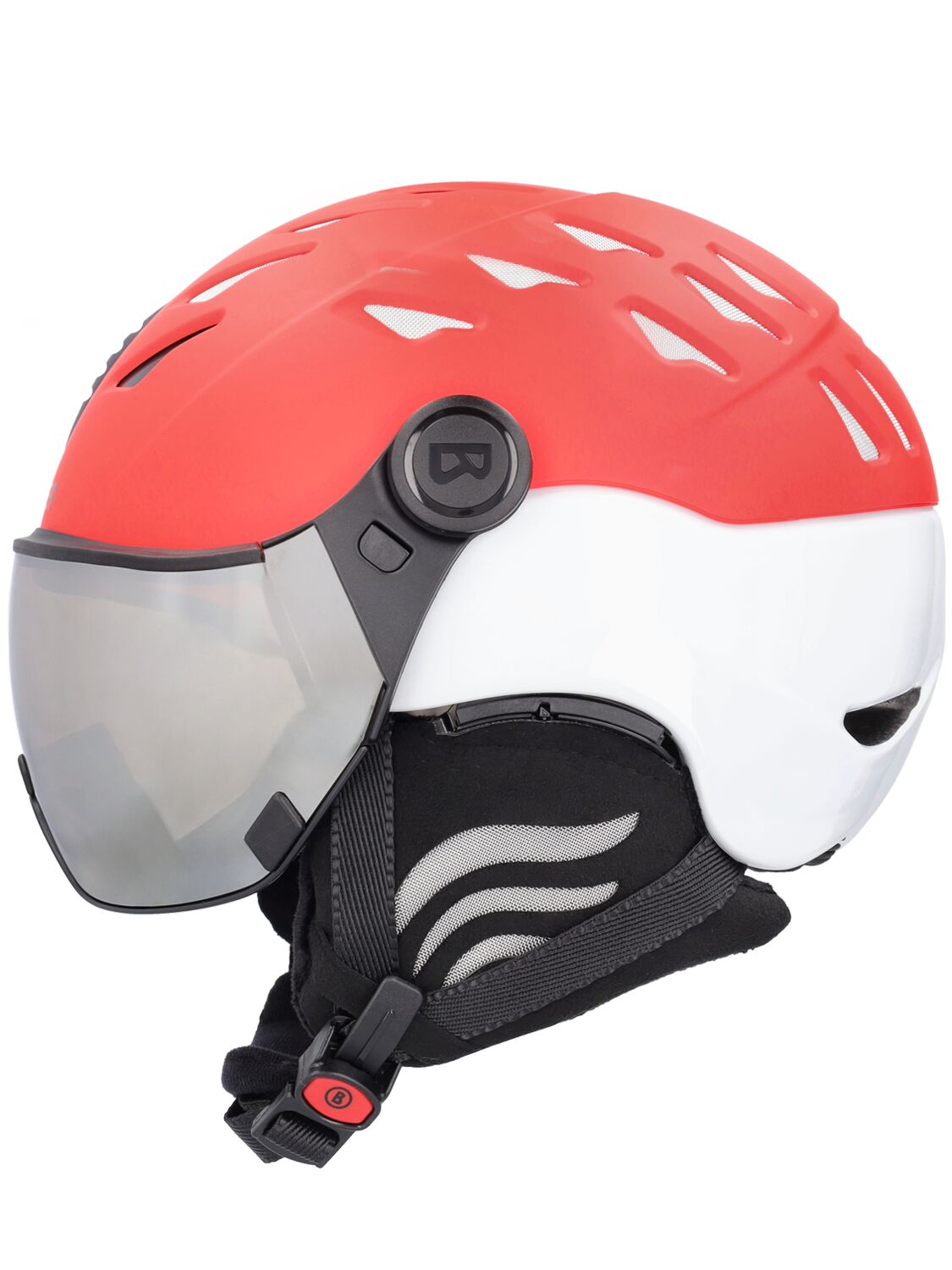 Shop Bogner St. Moritz Ski Helmet W/ Visor In Red