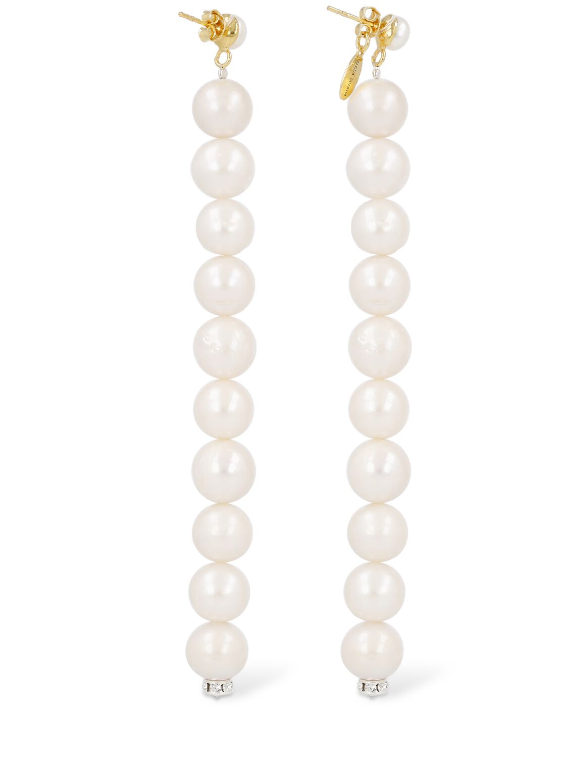 Shop Magda Butrym Pendant Pearl Earrings In White