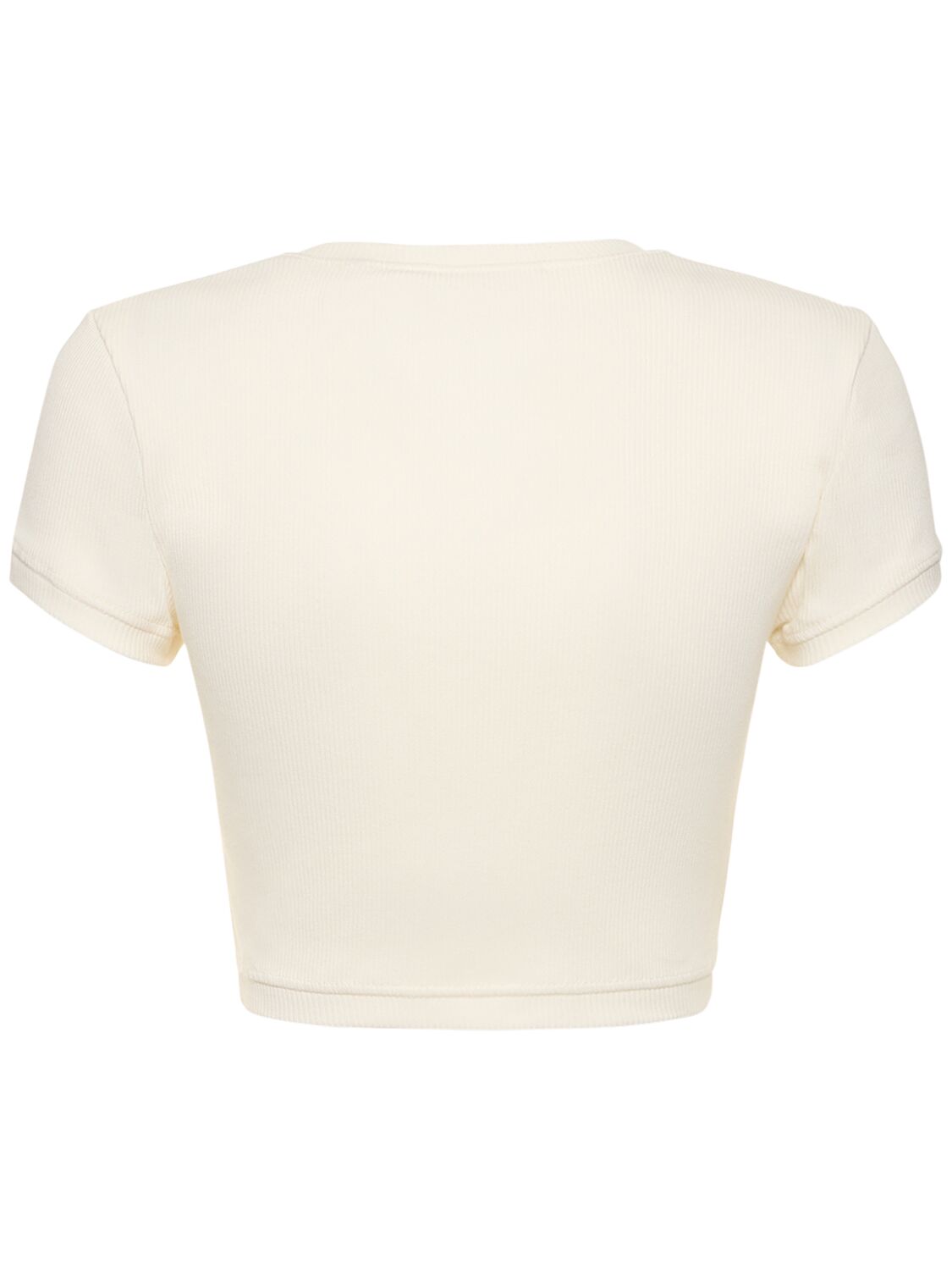 Shop Cannari Concept Printed Cropped Cotton T-shirt In White