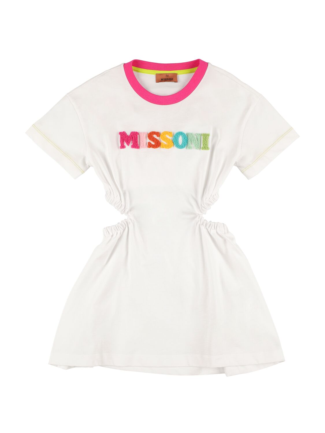 Missoni Kids' Cotton Jersey Logo Dress In White