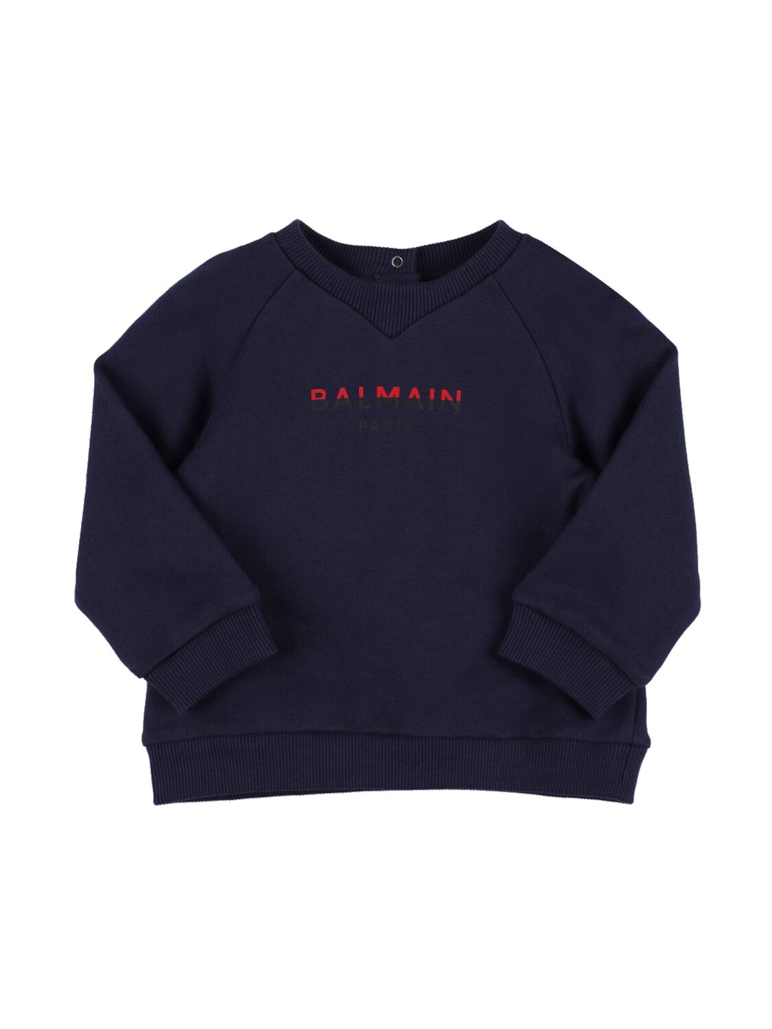 Balmain Babies' Organic Cotton Sweatshirt In Dark Blue