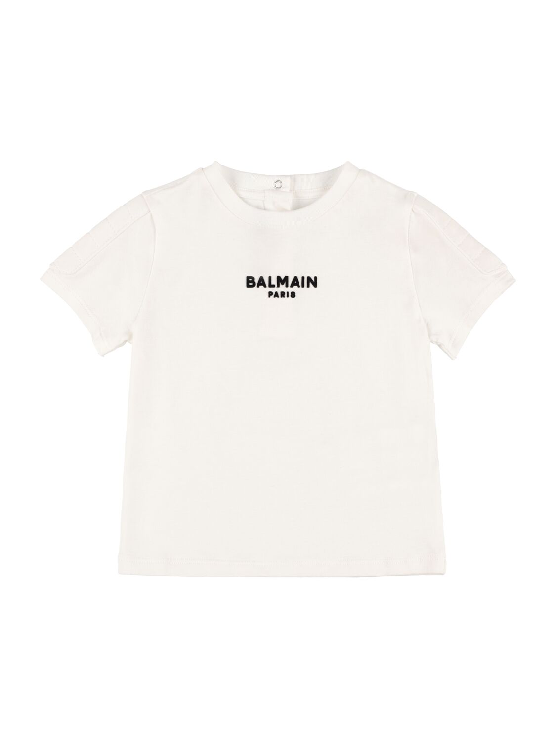 Balmain Babies' 有机棉平纹针织t恤 In White