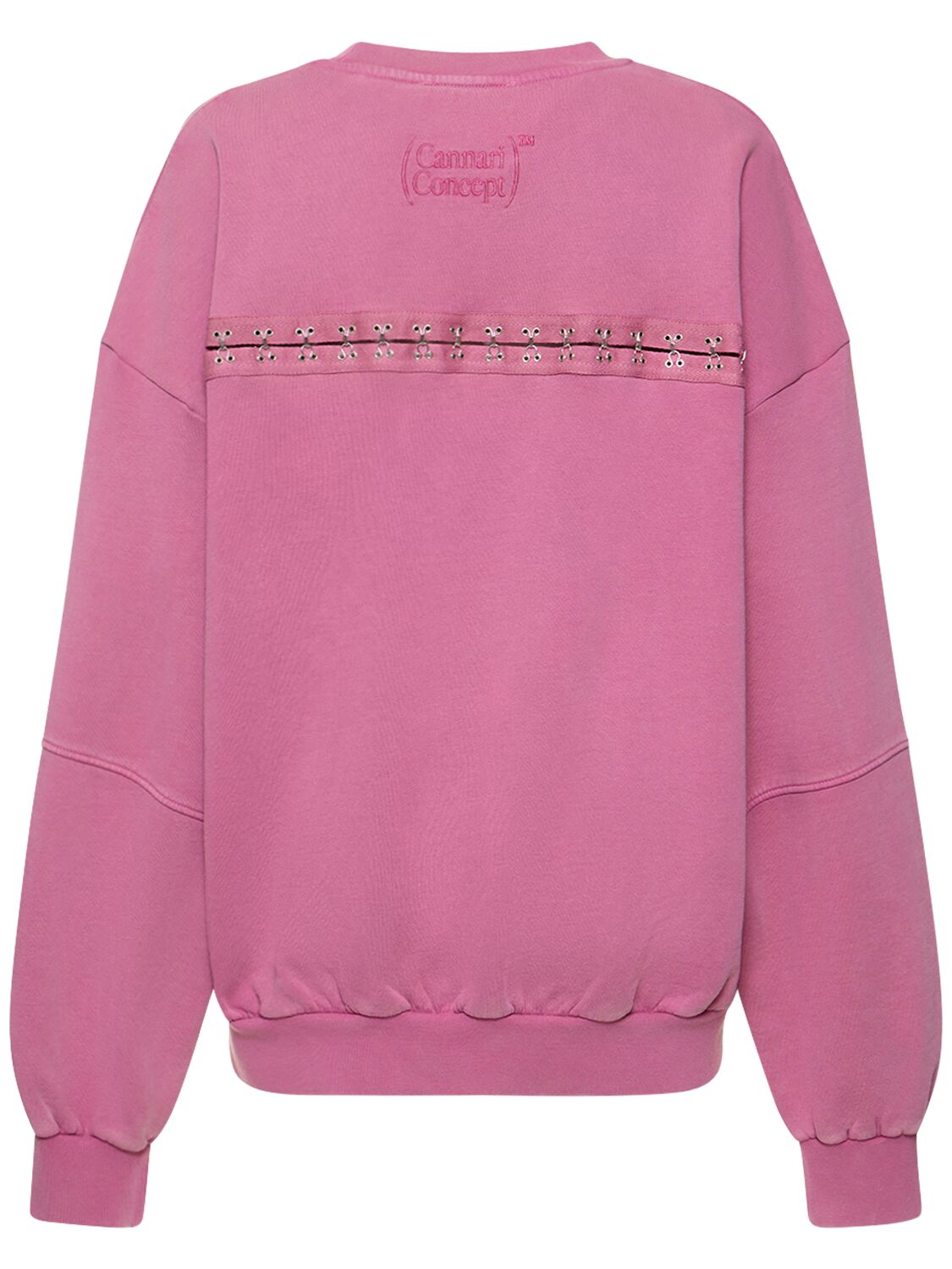 Shop Cannari Concept Oversize Cotton Crewneck Sweater In Purple
