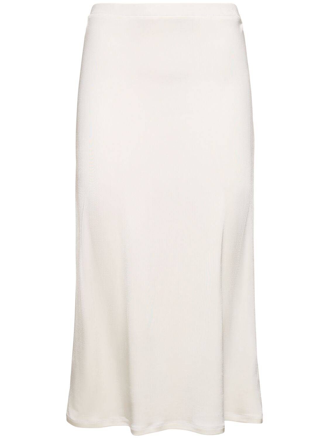 Shop Tove Flor Viscose Jersey Midi Skirt In White