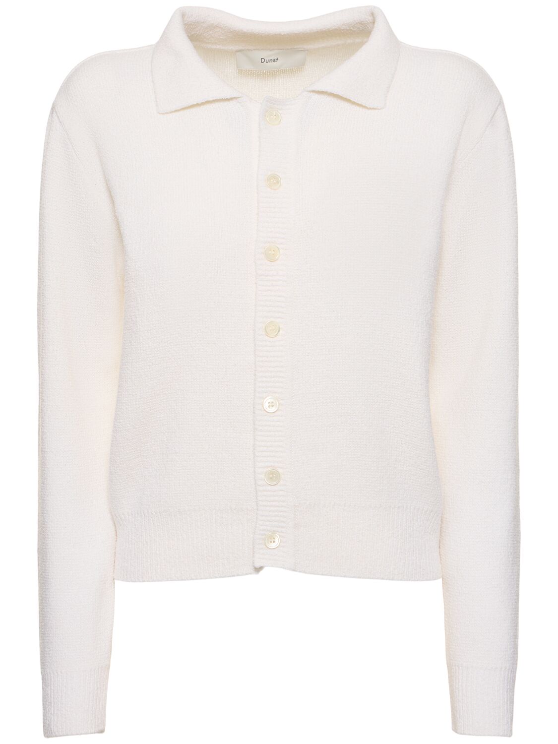 Dunst Unisex Polo Knit Cardigan In White