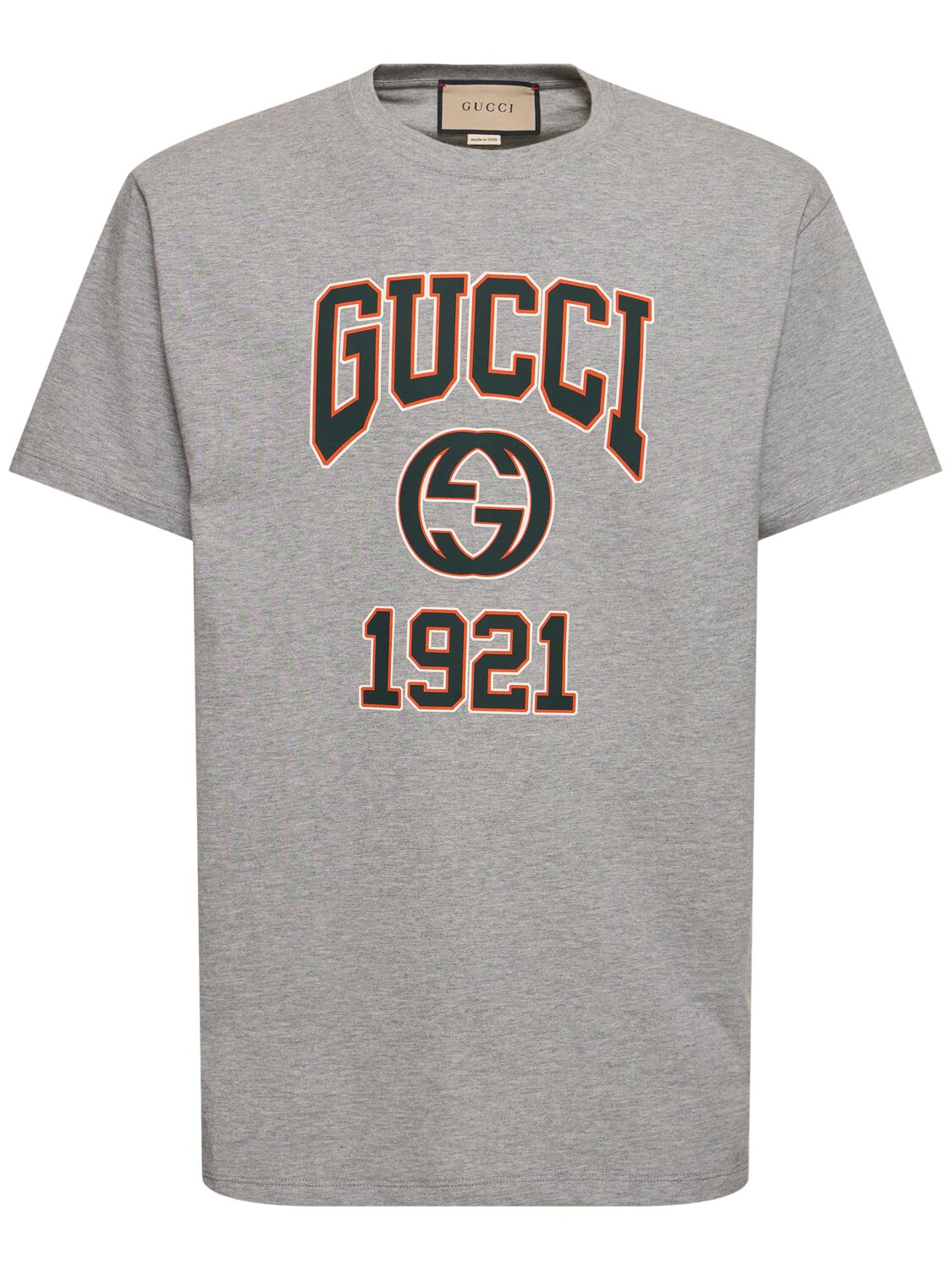Shop Gucci Gg Cotton Jersey T-shirt In Grey