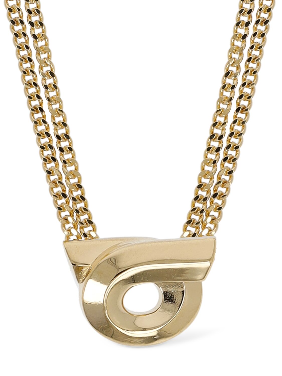 Ferragamo Newgun Long Necklace In Gold