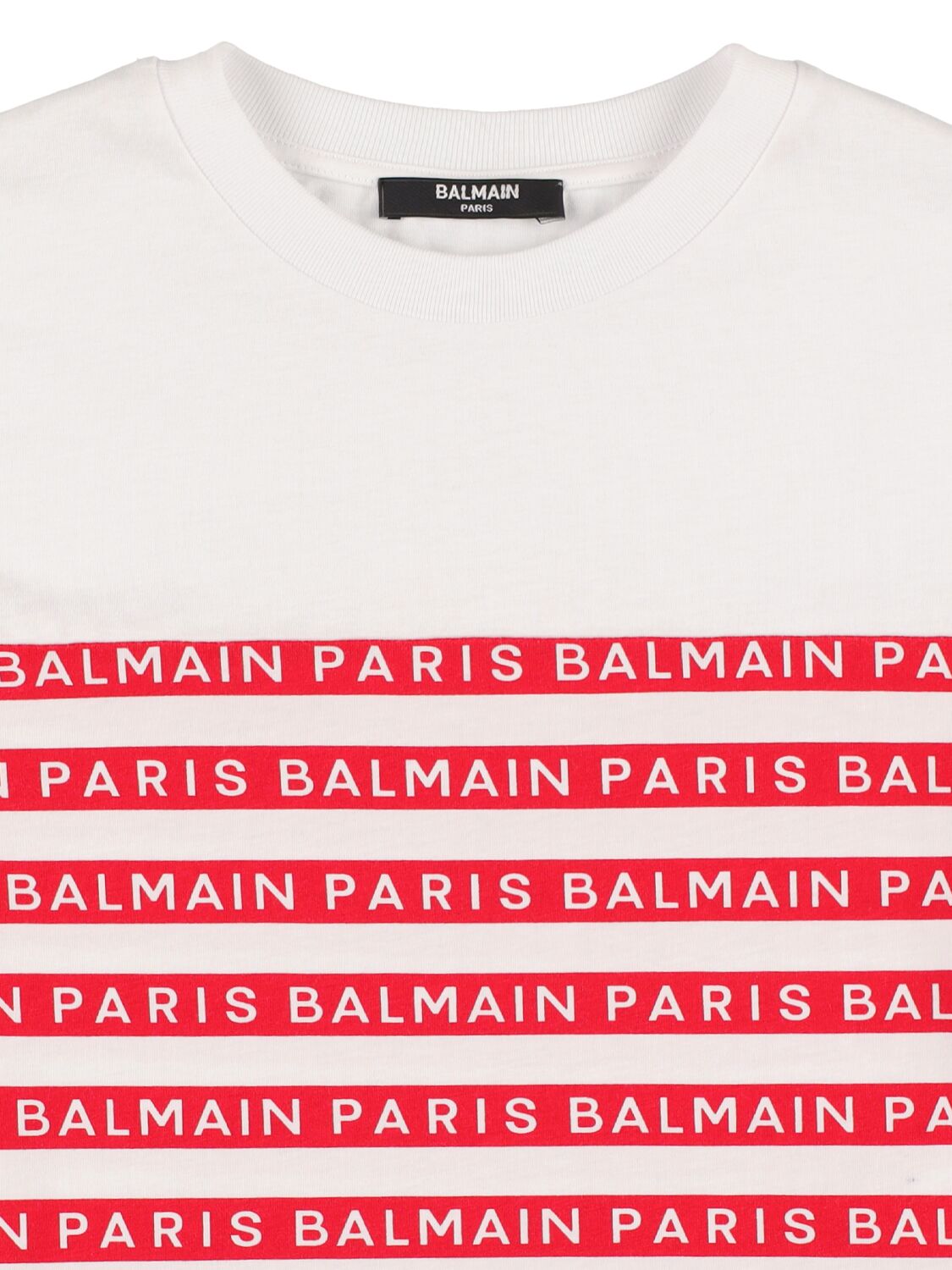 Shop Balmain Organic Cotton Jersey T-shirt In Red