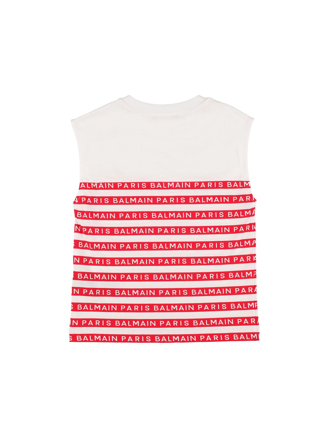 Shop Balmain Organic Cotton Jersey T-shirt In Red