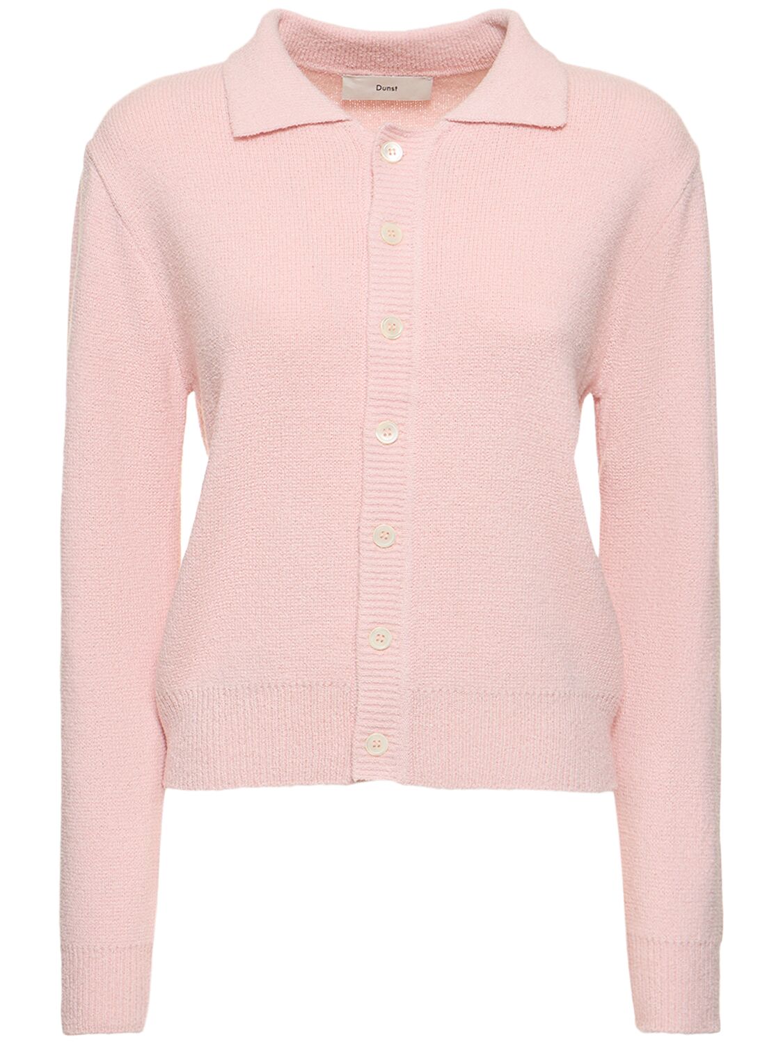 Dunst Unisex Polo Knit Cardigan In Pink