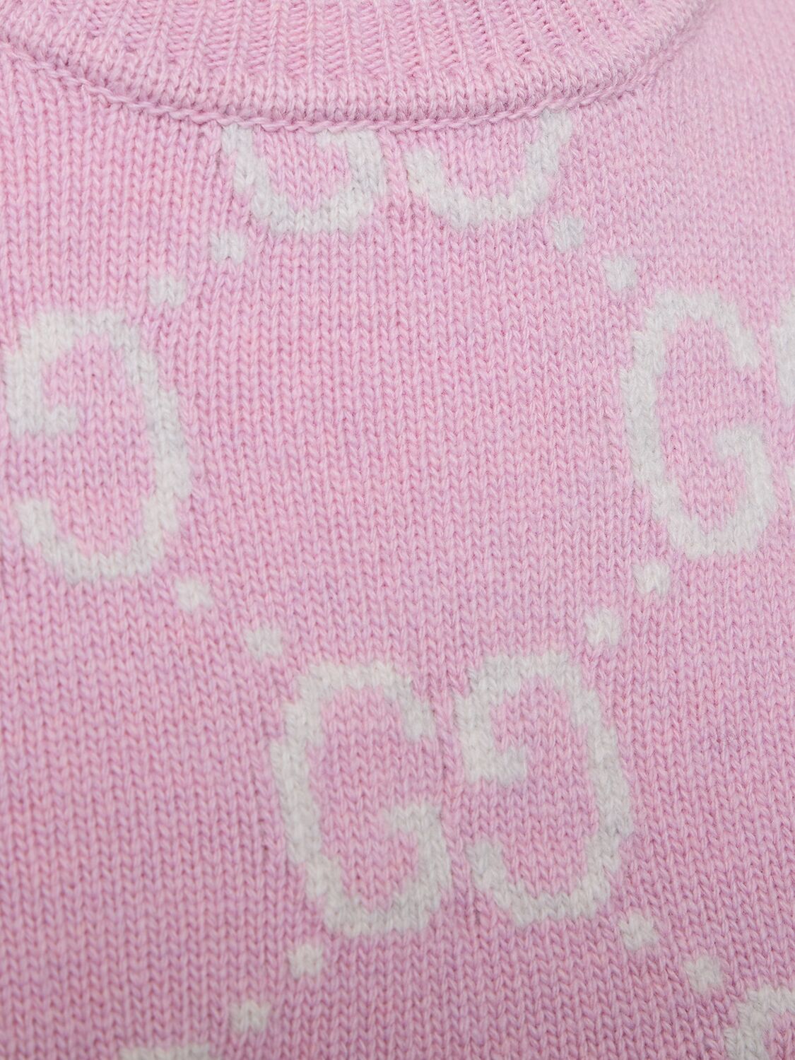 Shop Gucci Gg Knit Wool Top In Faded Rose