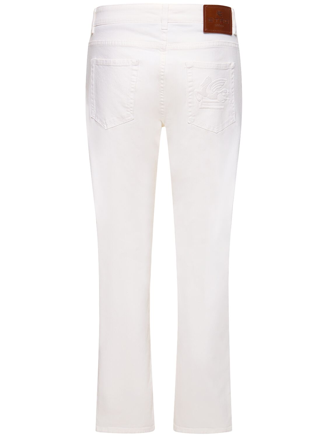 Shop Etro Stretch Cotton Jeans In White