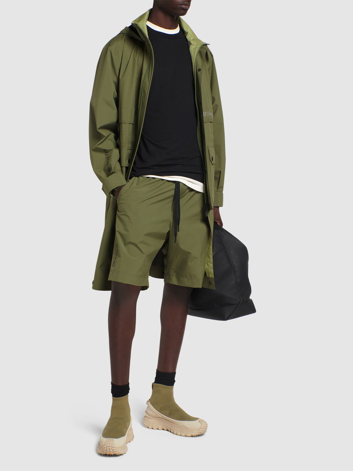 Shop Moncler Gore-tex Tech Shorts In Green