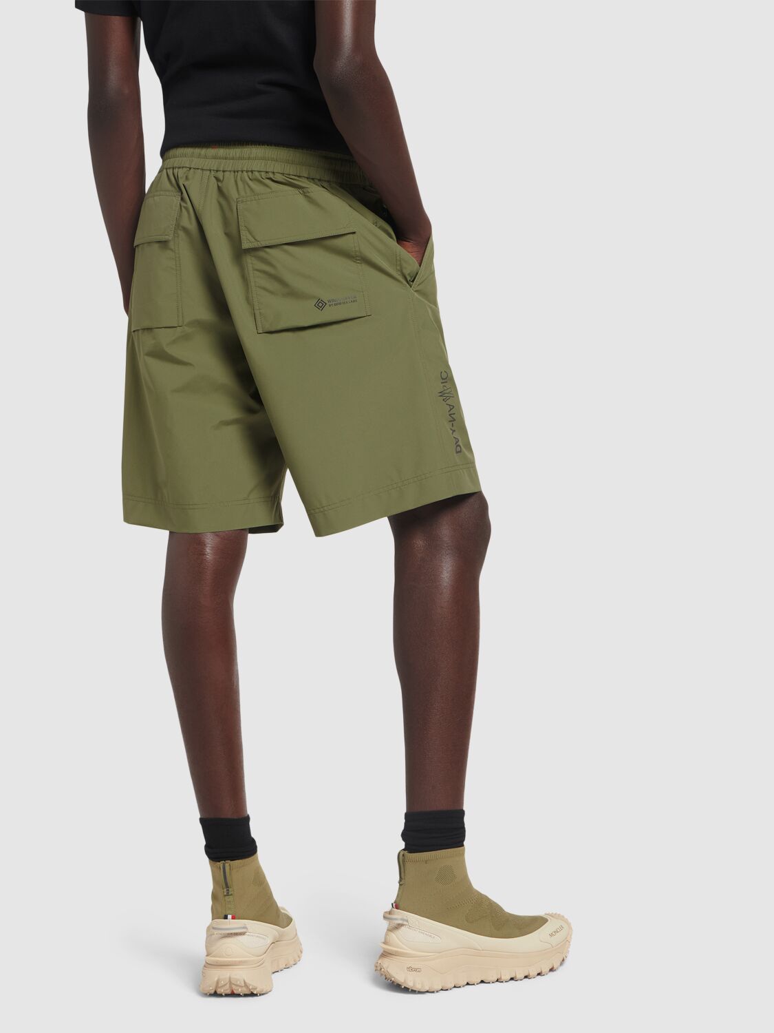 Shop Moncler Gore-tex Tech Shorts In Green