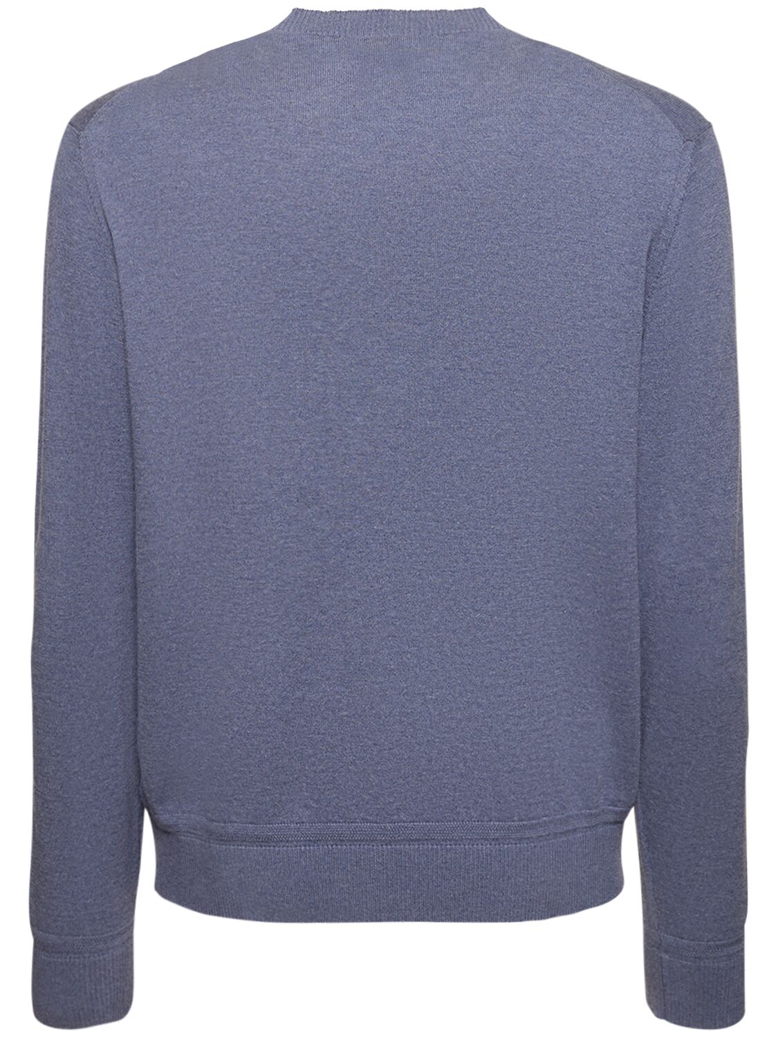 Shop Etro Logo Cotton & Cashmere Crewneck Sweater In Open Blue