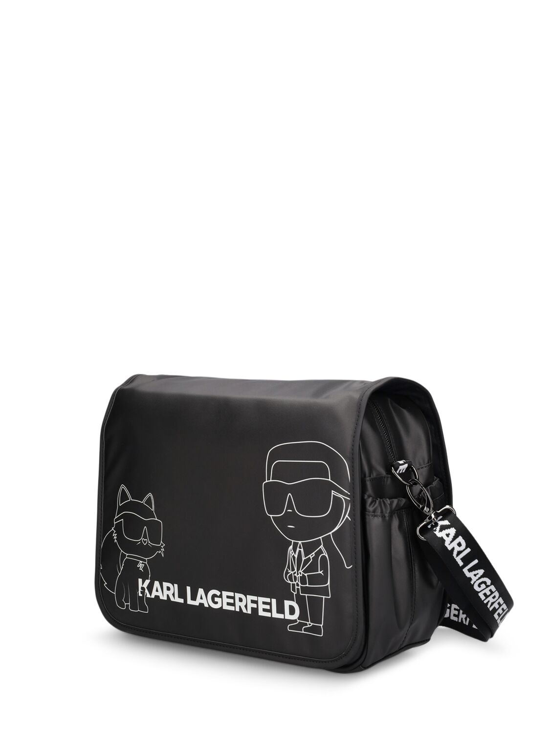 Shop Karl Lagerfeld Nylon Changing Bag, Mat & Bottle Holder In Schwarz