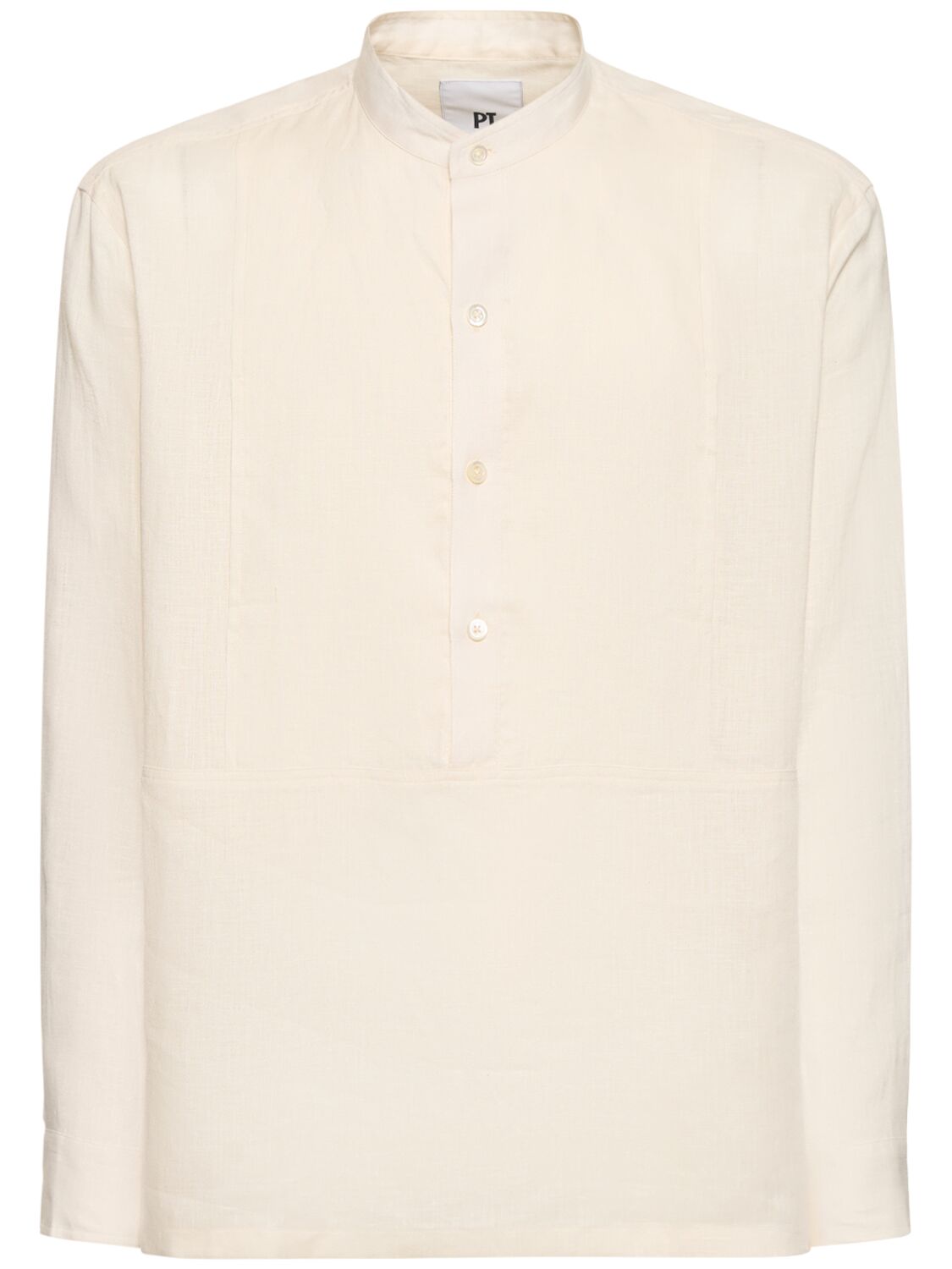 Pt Torino Linen Mariner Shirt In White