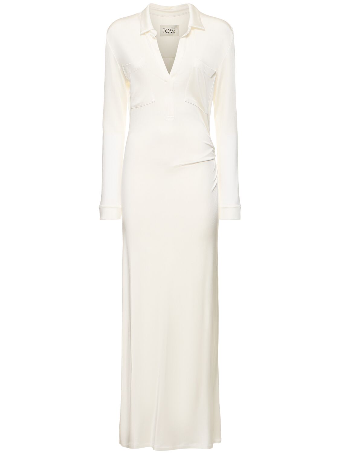 Tove Iana Viscose Jersey L/s Long Dress In White