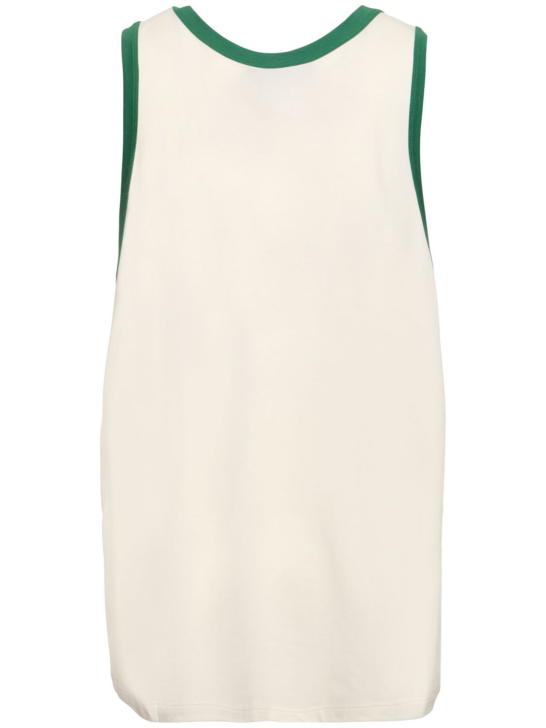 Shop Gucci Iconic Cotton Jersey Tank Top In White,green