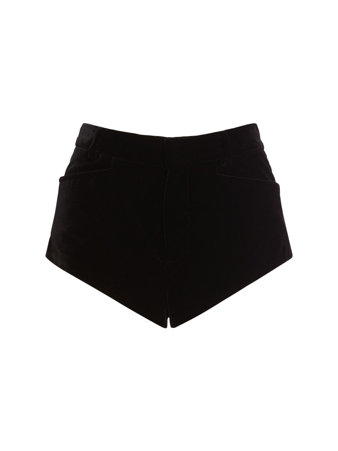 Tom Ford Velvet Cotton Mid Rise Shorts In Black