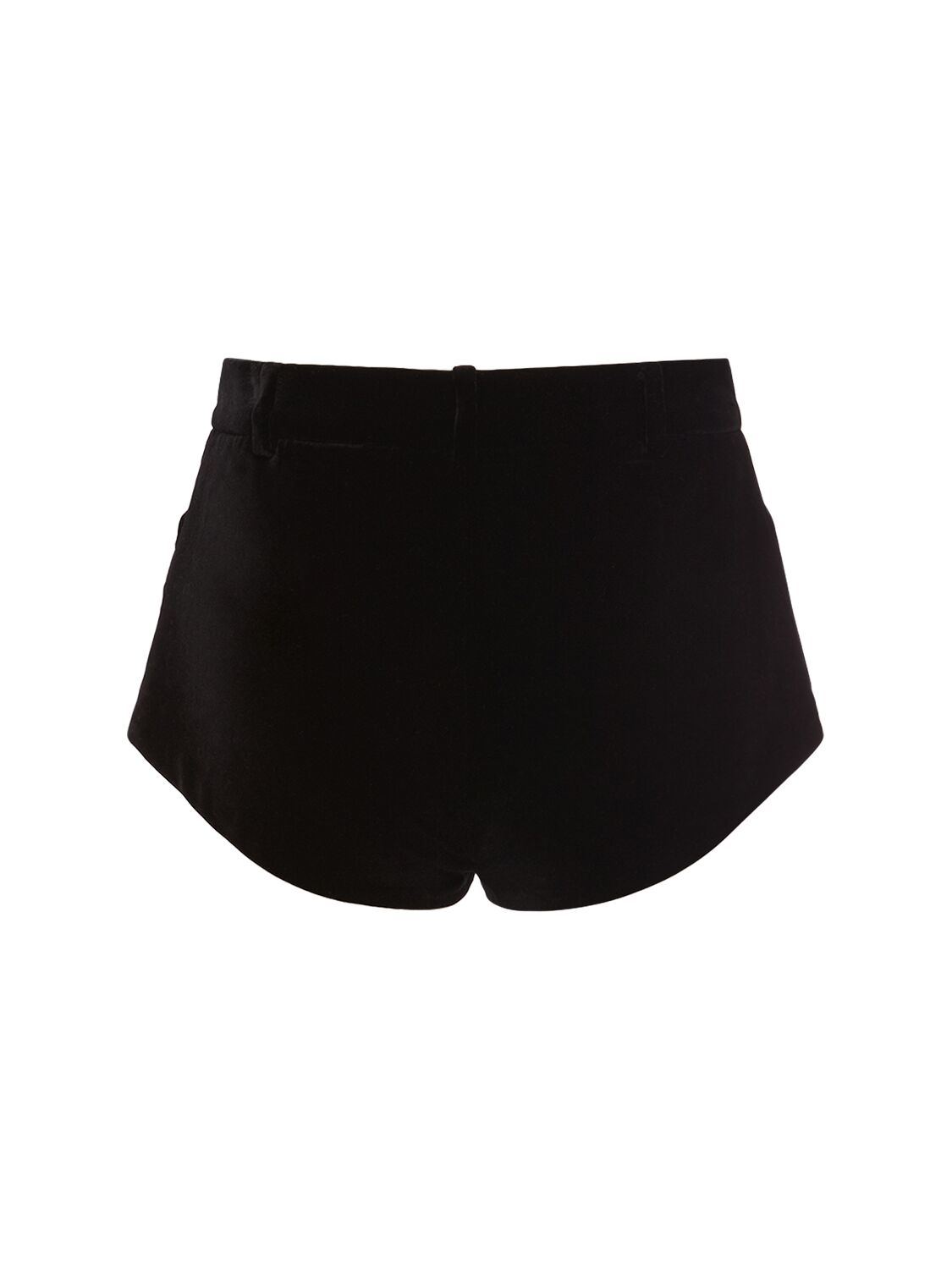 Shop Tom Ford Velvet Cotton Mid Rise Shorts In Black