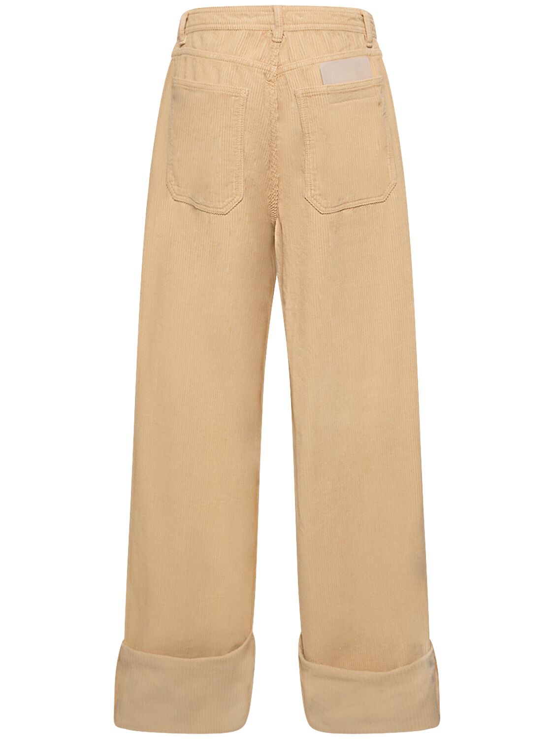 Shop Cannari Concept Velvet Cotton Cuffed Pants In Beige