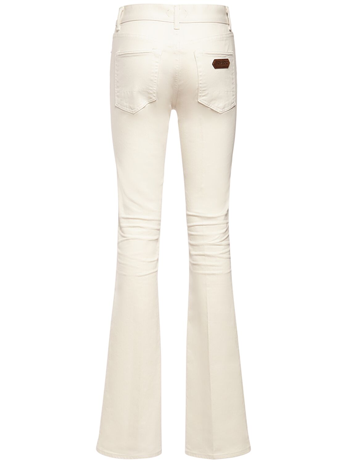 Shop Tom Ford Denim & Twill Midrise Flared Jeans In White