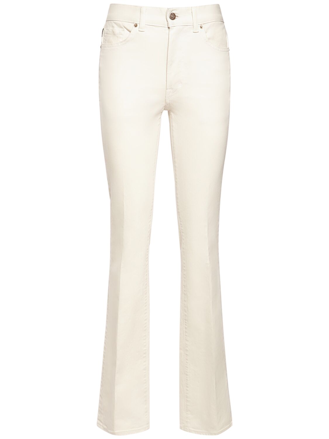 Tom Ford Denim & Twill Midrise Flared Jeans In White