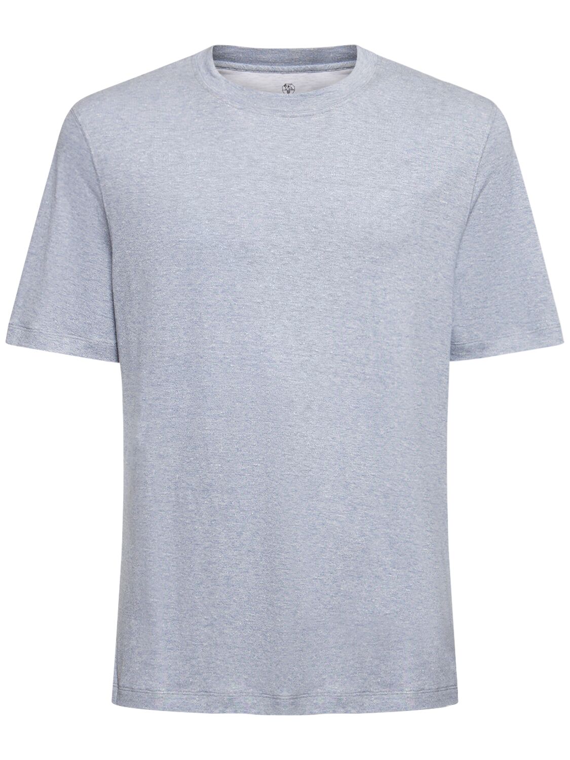 Brunello Cucinelli Cotton & Linen Jersey Solid T-shirt In Sky Blue
