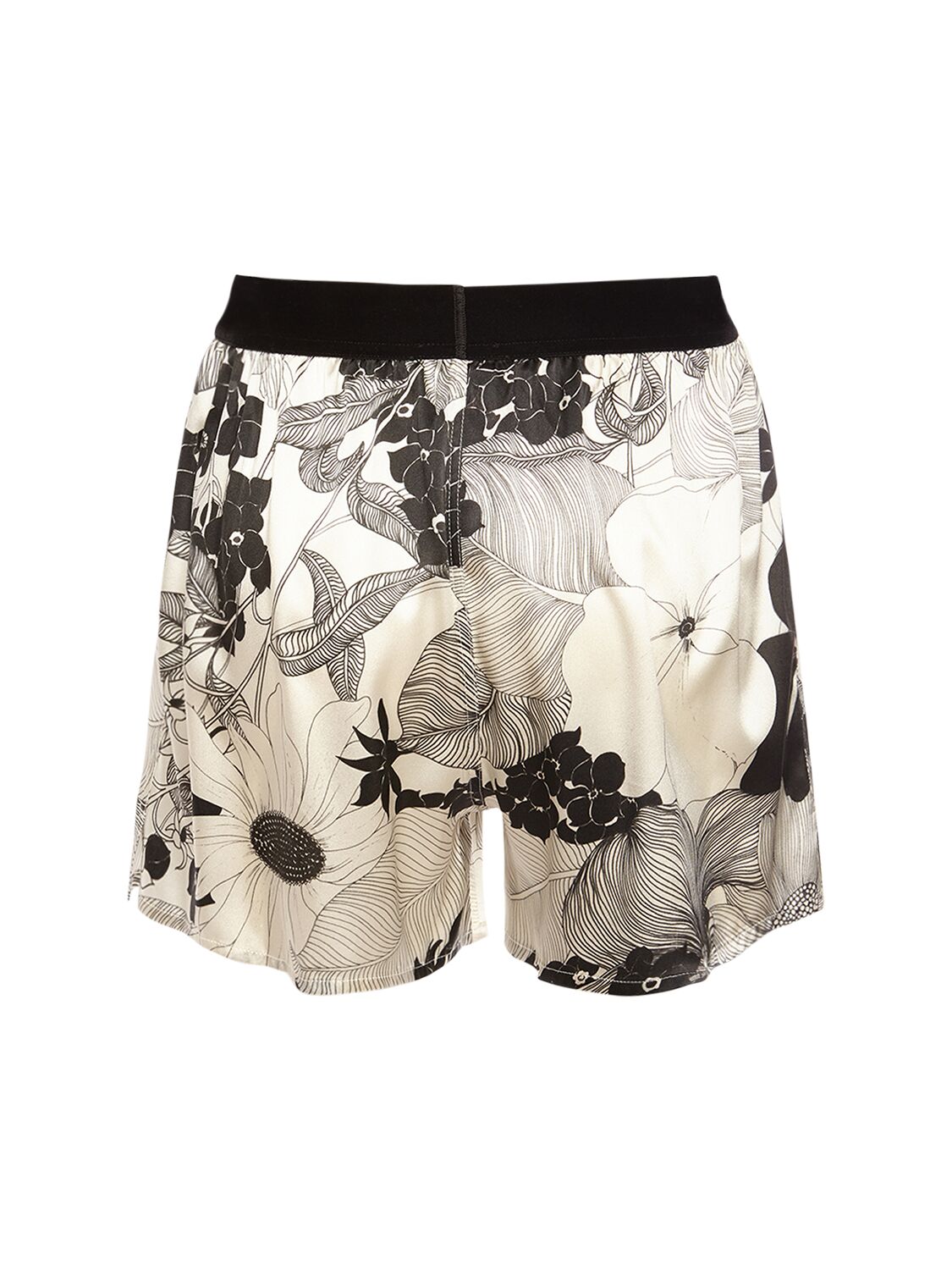 Shop Tom Ford Floral Printed Silk Satin Boxers In Multicolor
