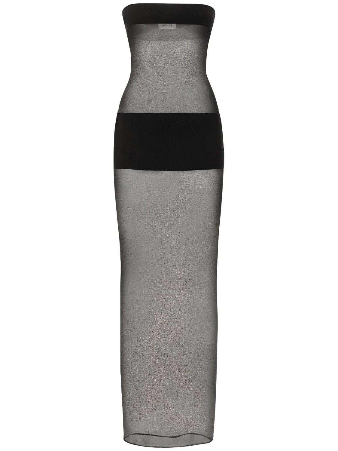 MONOT STRAPLESS VISCOSE MESH DRESS W/ BANDS 