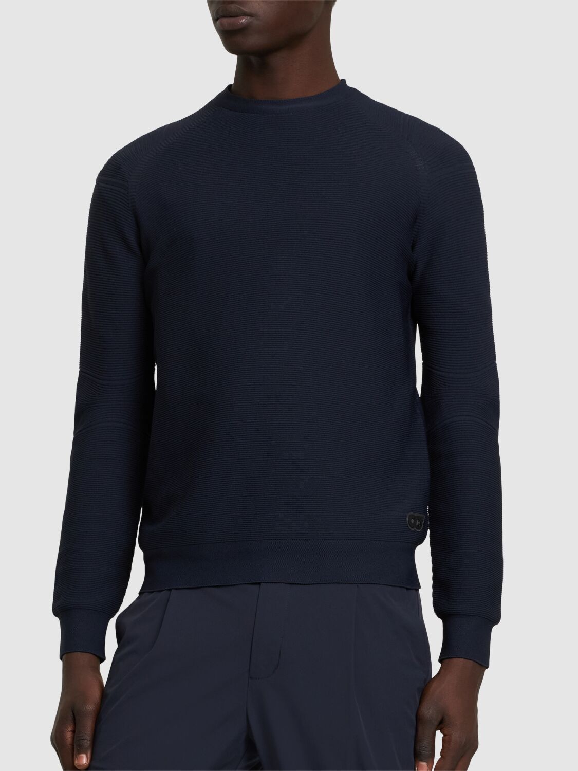 Shop Alphatauri Fosop Crewneck Sweater In Navy