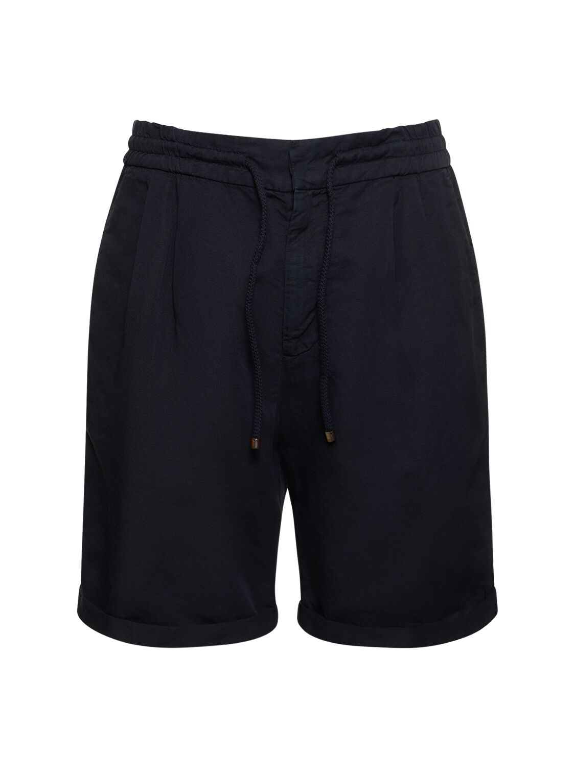 Brunello Cucinelli Cotton & Linen Bermuda Shorts In Navy