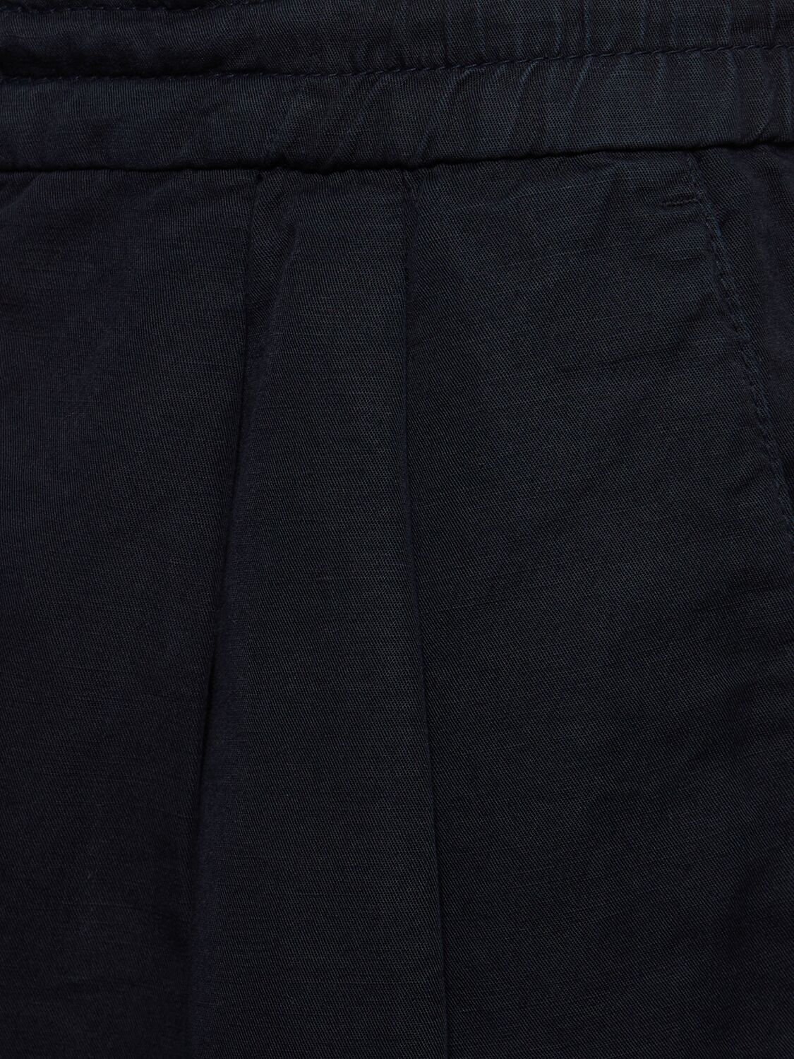 Shop Brunello Cucinelli Cotton & Linen Bermuda Shorts In Navy