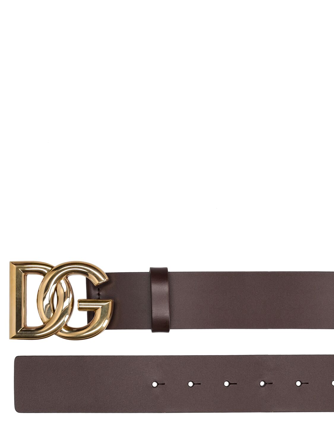 Shop Dolce & Gabbana 4cm Logo Leather Belt In Brown,gold