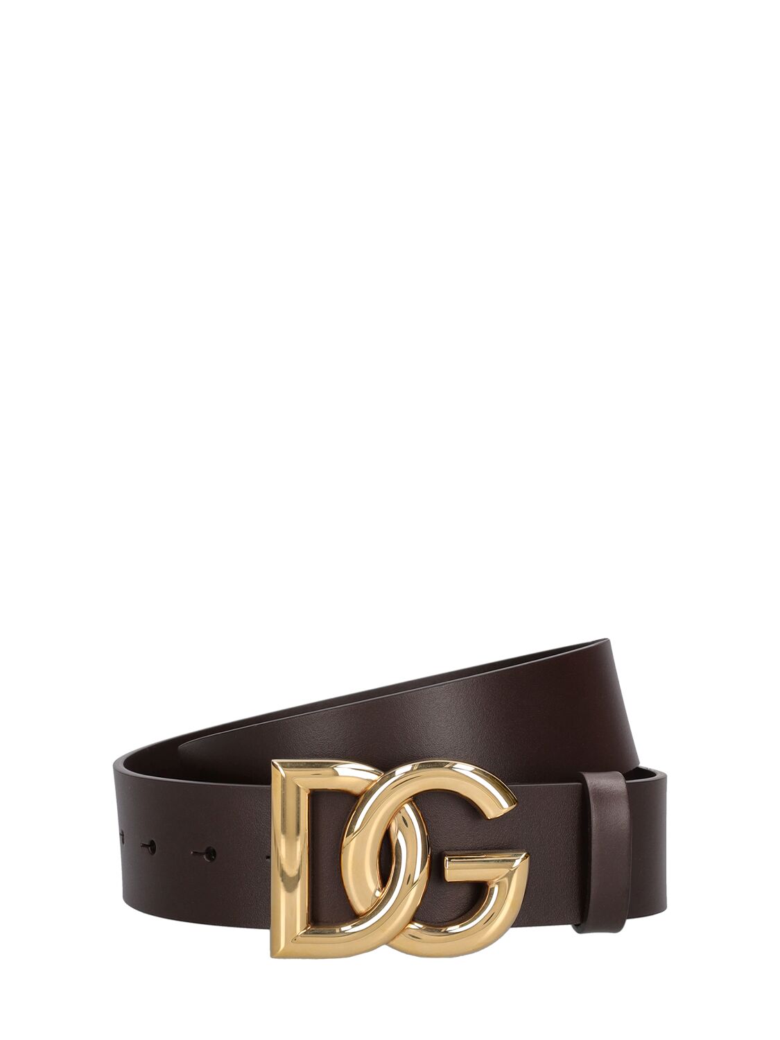 Shop Dolce & Gabbana 4cm Logo Leather Belt In Brown,gold